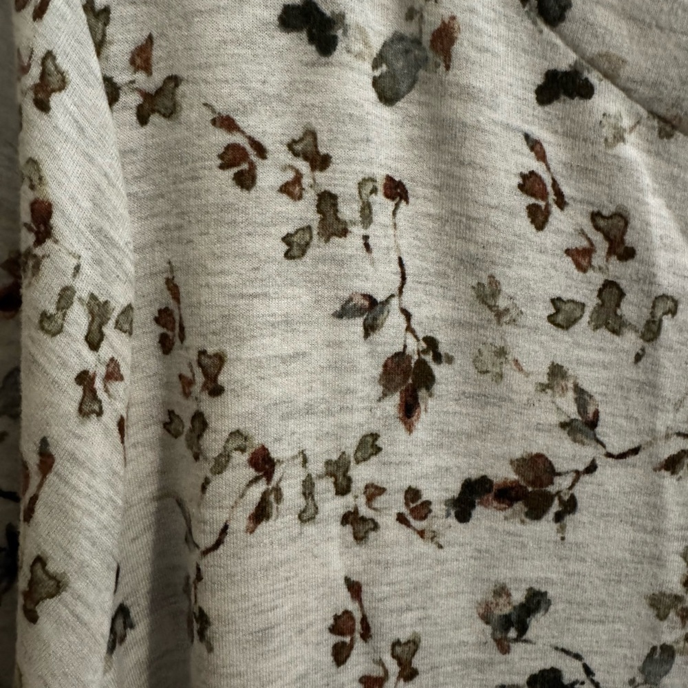 J. Jill Women's Boat Neck Ivory Floral Print Peasant Loose Fit Tunic Top Size XL - Picture 3 of 9
